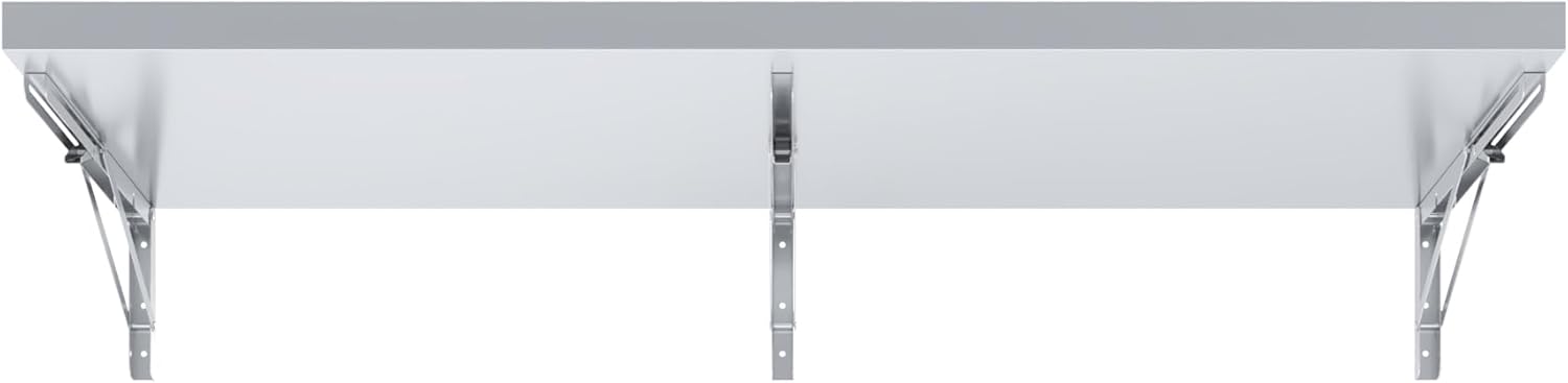 AmGood Stainless Steel Folding Wall Shelf 18 in. x 48 in. | NSF | Concession Stand, Food Truck, Kitchen, Restaurant, Garage, Laundry, Utility Room