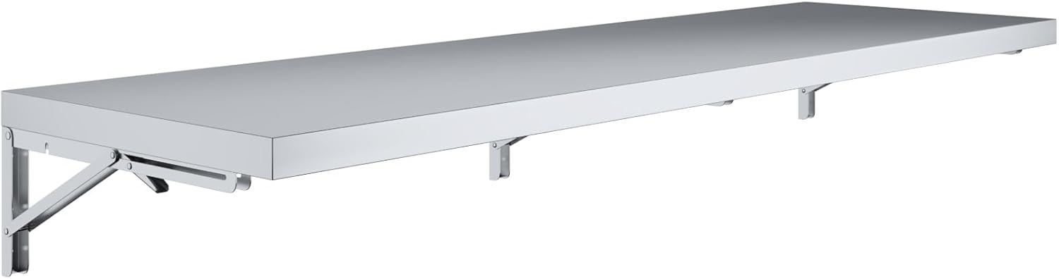 AmGood Stainless Steel Folding Wall Shelf 18 in. x 48 in. | NSF | Concession Stand, Food Truck, Kitchen, Restaurant, Garage, Laundry, Utility Room