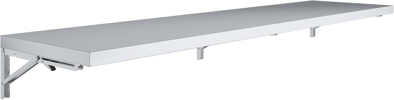 AmGood Stainless Steel Folding Wall Shelf 18 in. x 48 in. | NSF | Concession Stand, Food Truck, Kitchen, Restaurant, Garage, Laundry, Utility Room