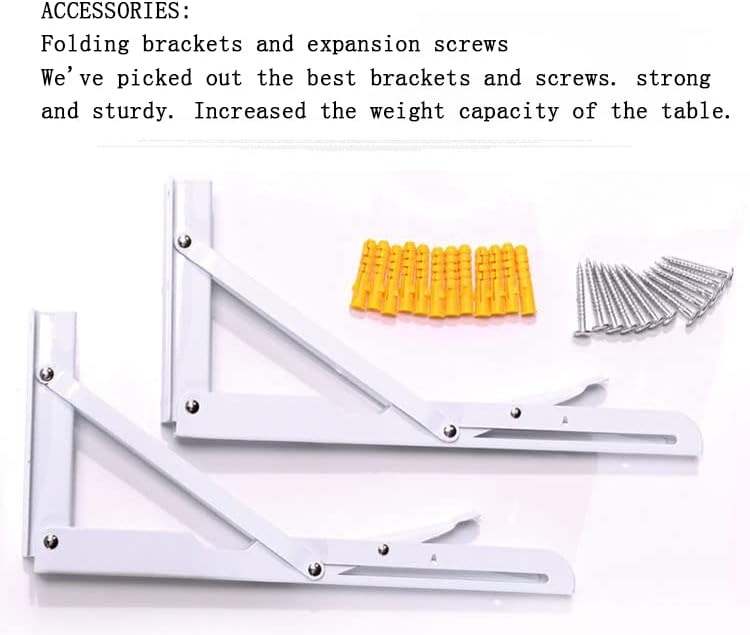 CYGJSYEA Wall Mounted Folding Table,White Floating Desk for Small Spaces,Stainless Steel Bracket Laundry Folding Table,Wall Folding Desk,Home Bars and Dining Establishments(100x50cm/39.4"×19.7")