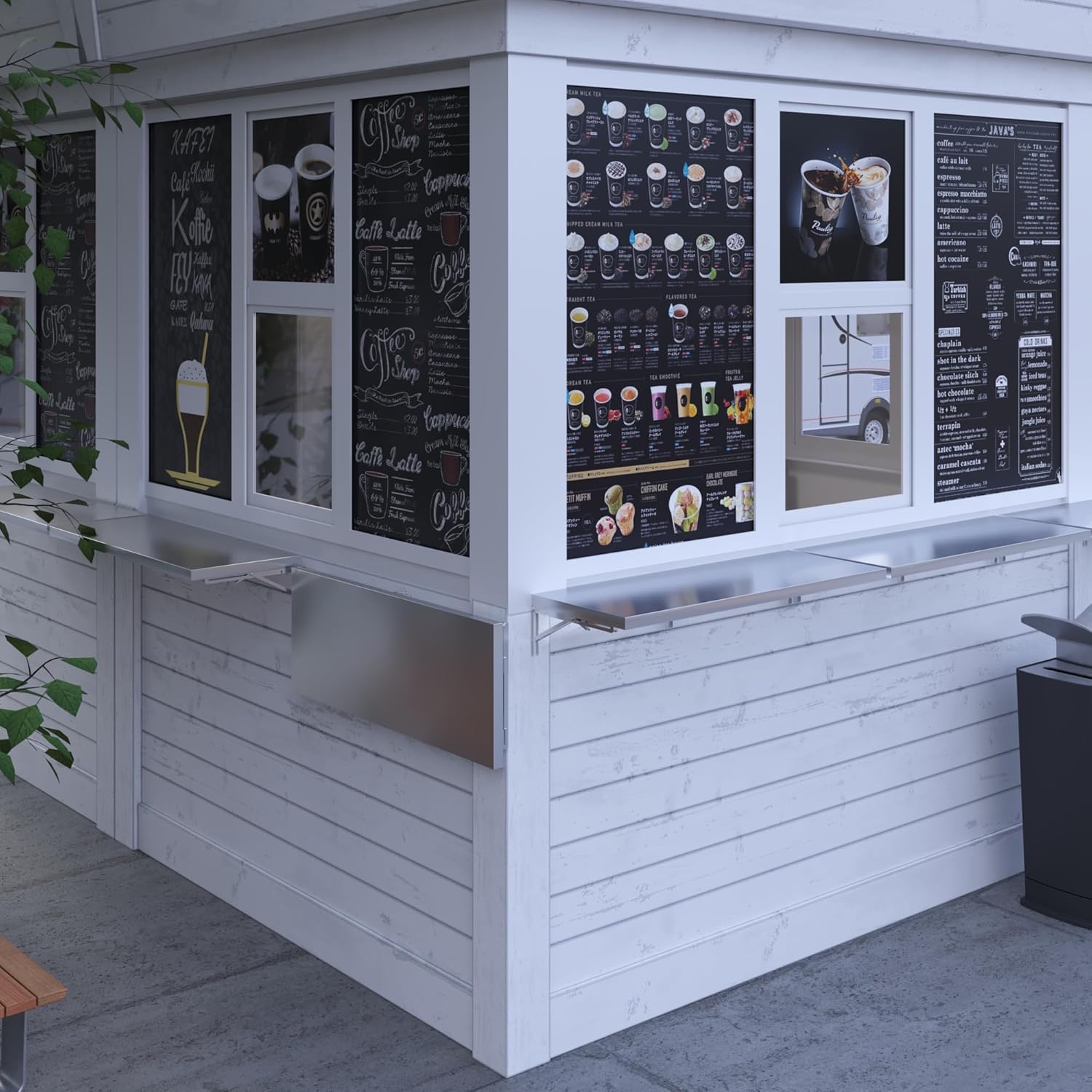 AmGood Stainless Steel Folding Wall Shelf 18 in. x 48 in. | NSF | Concession Stand, Food Truck, Kitchen, Restaurant, Garage, Laundry, Utility Room